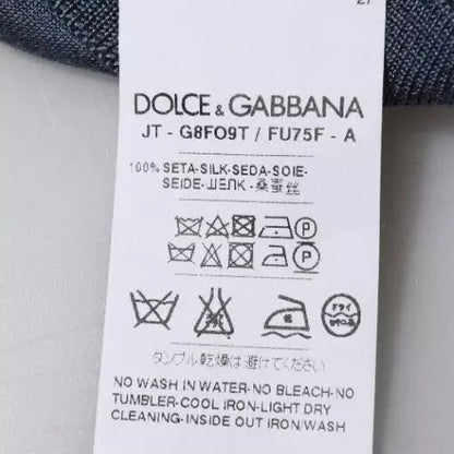 Dolce &amp; Gabbana Pullover mit Rundhalsausschnitt aus dunkelgrauer Seide