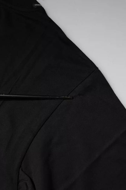 Dolce &amp; Gabbana – Schwarzes Baumwoll-T-Shirt mit kurzen Ärmeln und Logo-Print