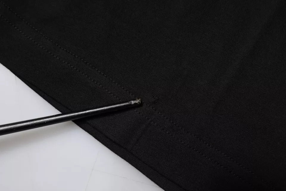 Dolce &amp; Gabbana – Schwarzes Baumwoll-T-Shirt mit kurzen Ärmeln und Logo-Print