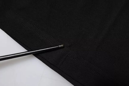 Dolce &amp; Gabbana – Schwarzes Baumwoll-T-Shirt mit kurzen Ärmeln und Logo-Print
