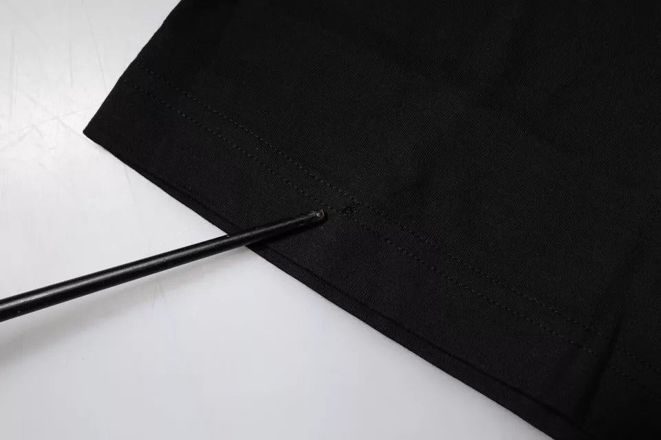 Dolce &amp; Gabbana – Schwarzes Baumwoll-T-Shirt mit kurzen Ärmeln und Logo-Print