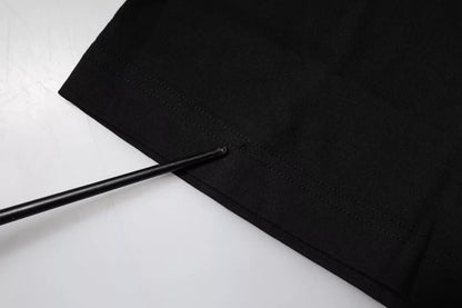 Dolce &amp; Gabbana – Schwarzes Baumwoll-T-Shirt mit kurzen Ärmeln und Logo-Print