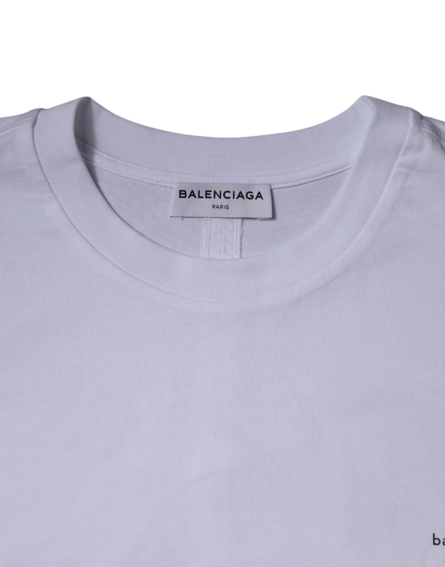 Balenciaga – Weißes Baumwoll-T-Shirt mit Rundhalsausschnitt und kurzen Ärmeln und Logo