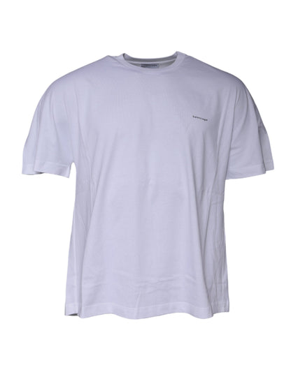 Balenciaga – Weißes Baumwoll-T-Shirt mit Rundhalsausschnitt und kurzen Ärmeln und Logo