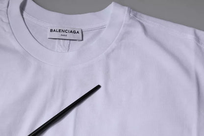 Balenciaga – Weißes T-Shirt aus Baumwolljersey mit Rundhalsausschnitt und kurzen Ärmeln
