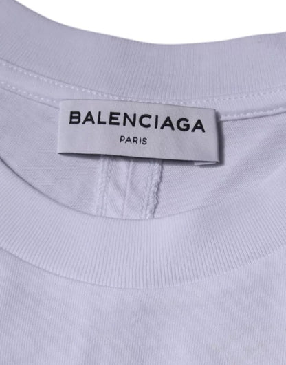 Balenciaga – Weißes T-Shirt aus Baumwolljersey mit Rundhalsausschnitt und kurzen Ärmeln