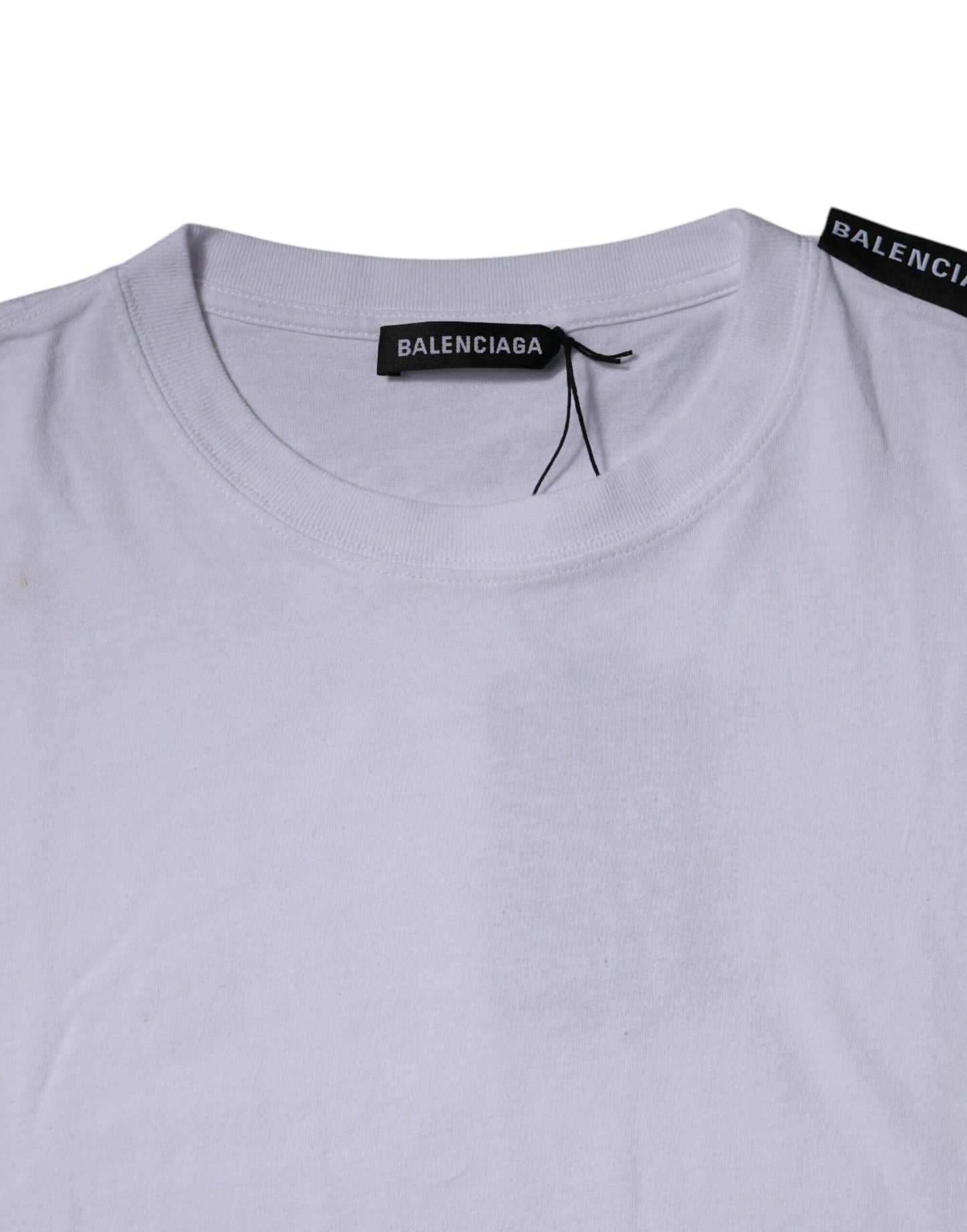 Balenciaga – Weißes T-Shirt aus Baumwolljersey mit Rundhalsausschnitt und kurzen Ärmeln