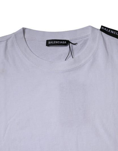 Balenciaga – Weißes T-Shirt aus Baumwolljersey mit Rundhalsausschnitt und kurzen Ärmeln