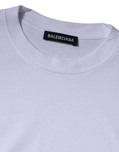 Balenciaga – Weißes T-Shirt aus Baumwolljersey mit Rundhalsausschnitt und kurzen Ärmeln
