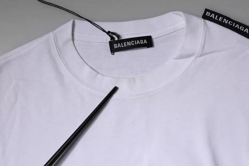 Balenciaga – Weißes T-Shirt aus Baumwolljersey mit Rundhalsausschnitt und kurzen Ärmeln