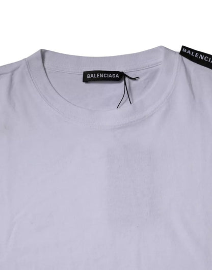 Balenciaga – Weißes T-Shirt aus Baumwolljersey mit Rundhalsausschnitt und kurzen Ärmeln