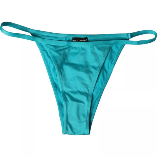 Dolce &amp; Gabbana Blau Grün Nylon Beachwear Bademode Bottom Bikini