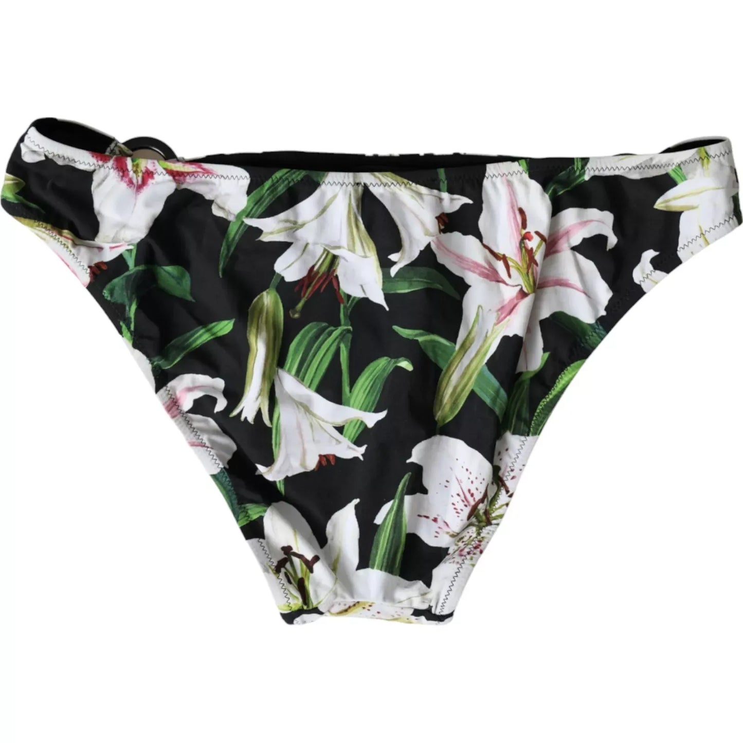 Dolce &amp; Gabbana Schwarzer Liliendruck Bademode Bottom Beachwear Bikini