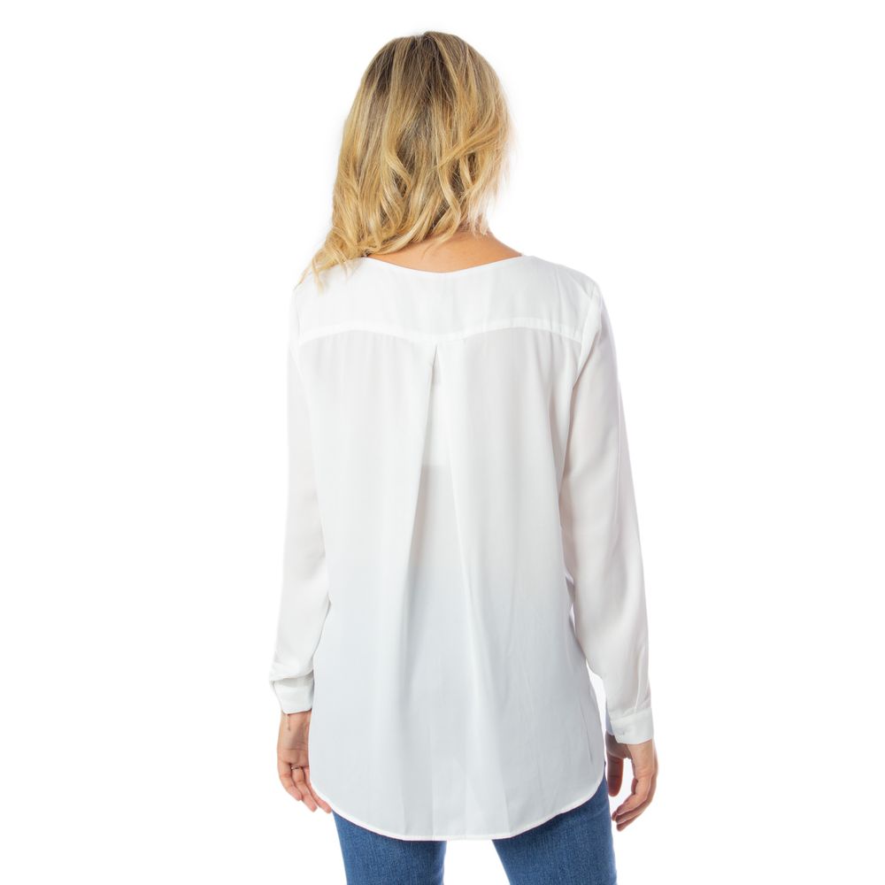 Vila Clothes Cremefarbene Polyesterbluse