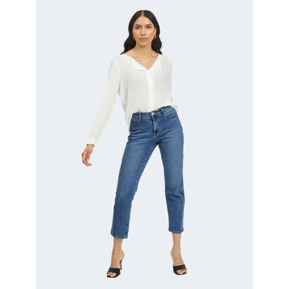 Vila Clothes Cremefarbene Polyesterbluse