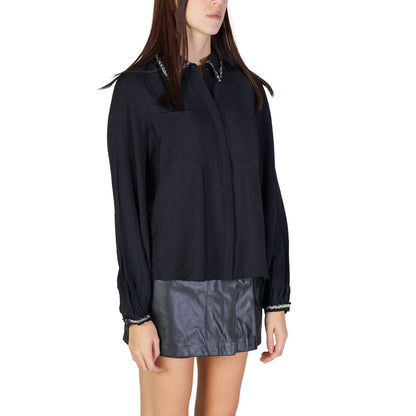 Vila Clothes – Schwarze Viskosebluse