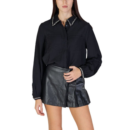 Vila Clothes – Schwarze Viskosebluse