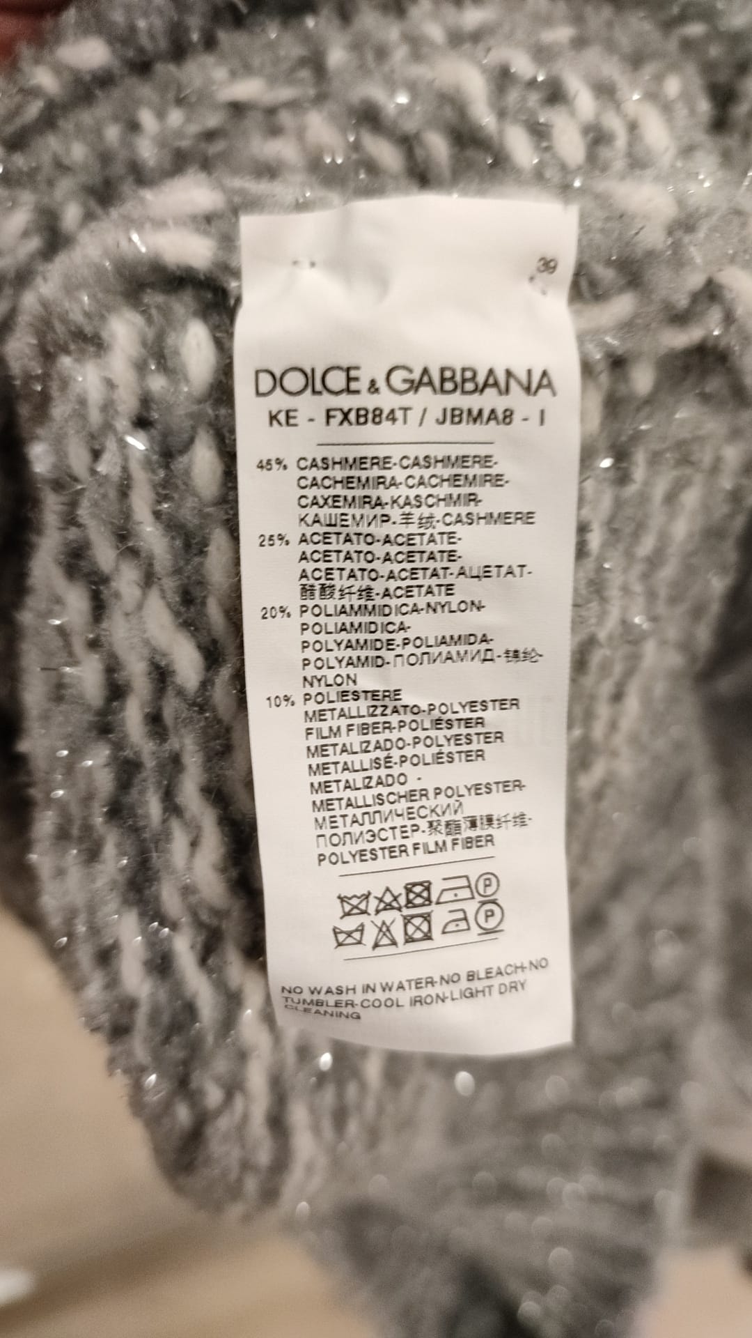 Dolce &amp; Gabbana Grauer Rollkragenpullover aus Kaschmir