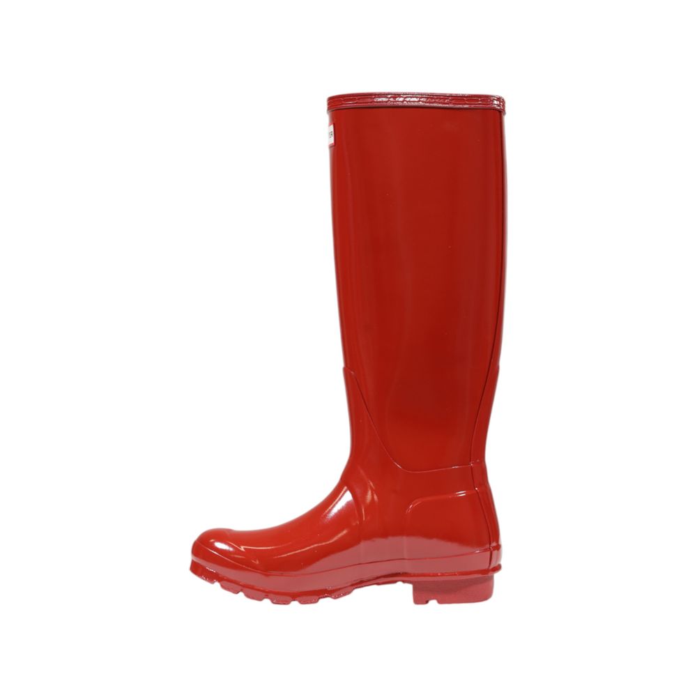 Hunter Rote Stiefeletten aus recyceltem Polyester