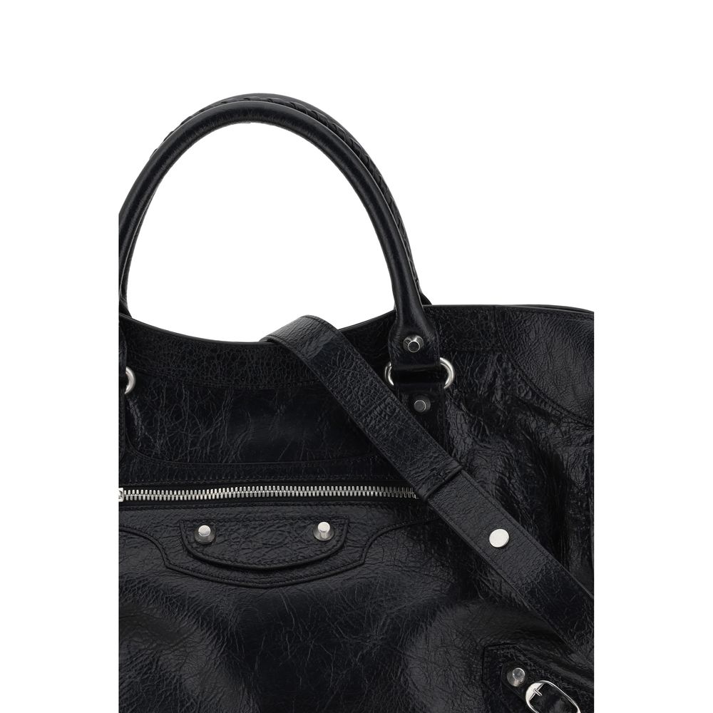 Balenciaga Schultertasche aus schwarzem Lammleder (Ovis Aries Aries)