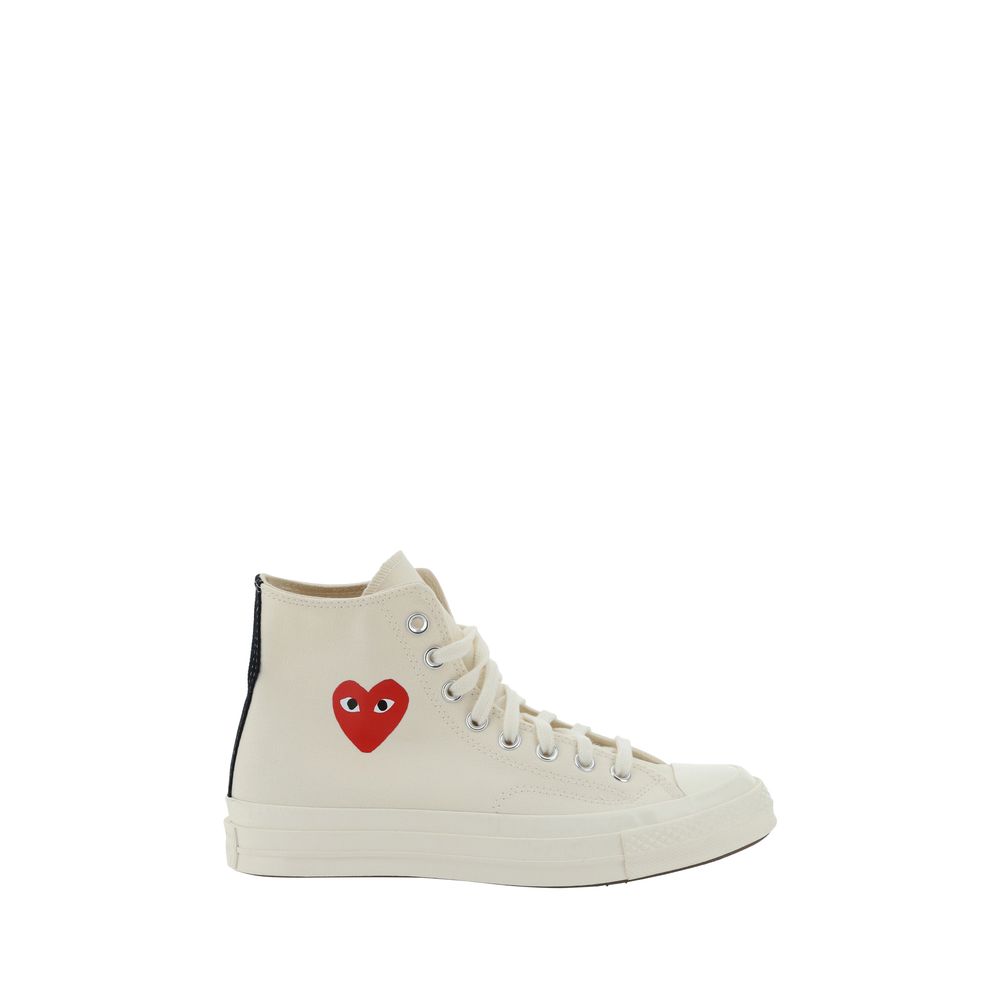 Comme Des Garçons Play x Converse Weiße Gummi-High-Top-Sneaker