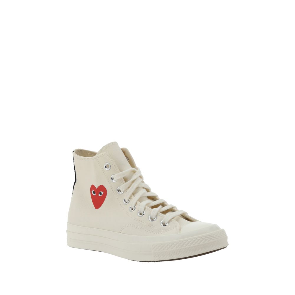 Comme Des Garçons Play x Converse Weiße Gummi-High-Top-Sneaker