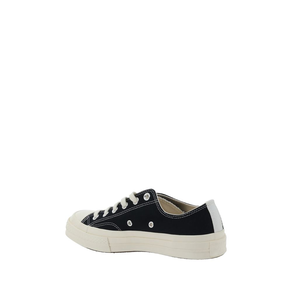 Comme Des Garçons Play x Converse Schwarze Gummisneaker mit niedrigem Schaft
