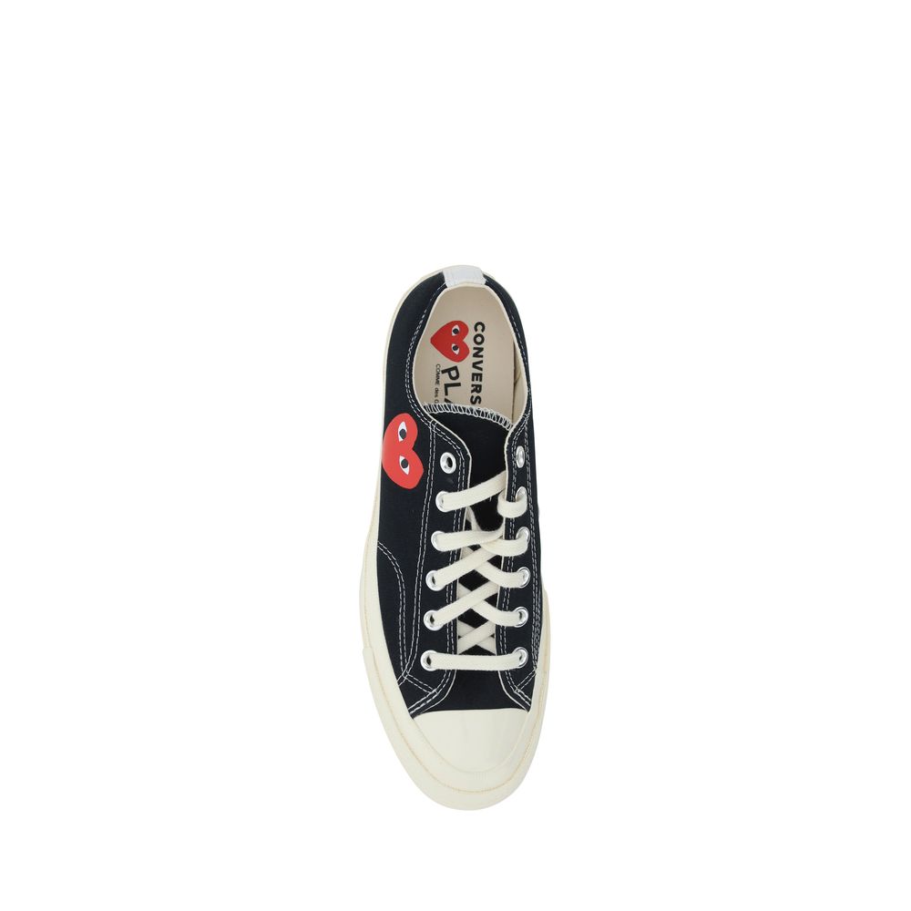 Comme Des Garçons Play x Converse Schwarze Gummisneaker mit niedrigem Schaft