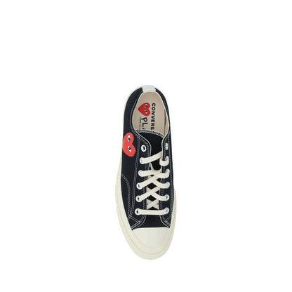 Comme Des Garçons Play x Converse Schwarze Gummisneaker mit niedrigem Schaft