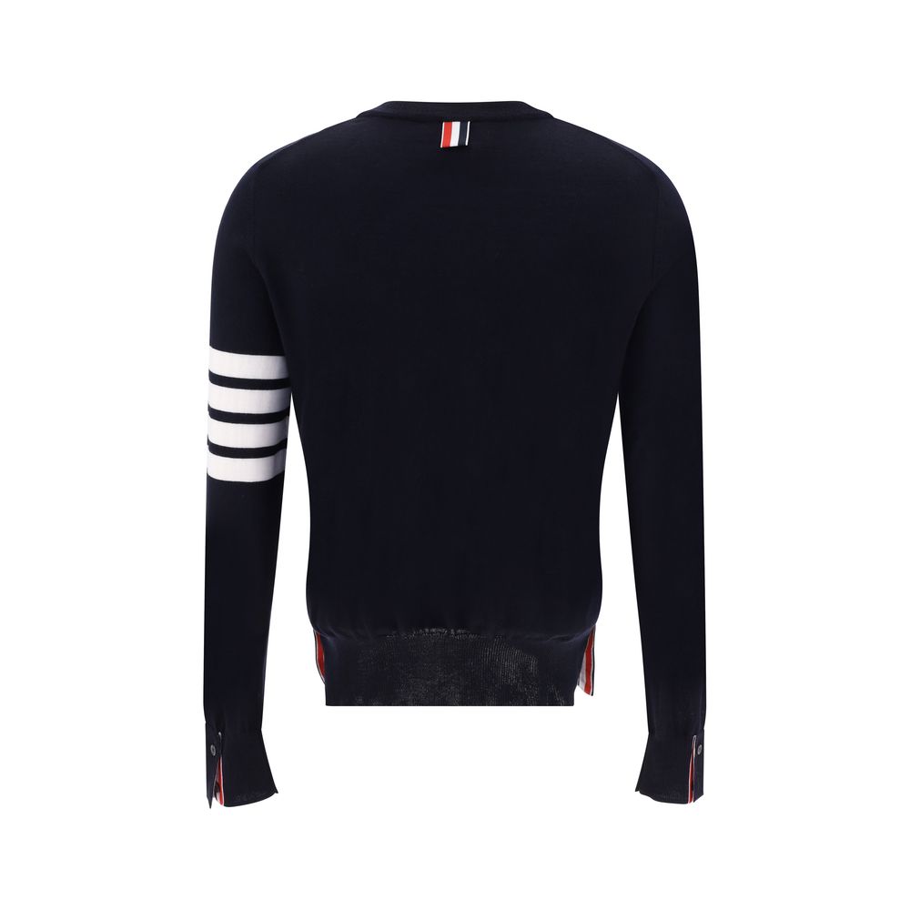 Thom Browne blaues Fleece-Sweatshirt aus Wolle