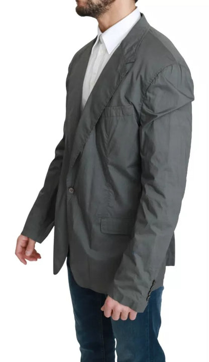 Dolce &amp; Gabbana – Einreihiger formeller Blazer aus grauer Baumwolle