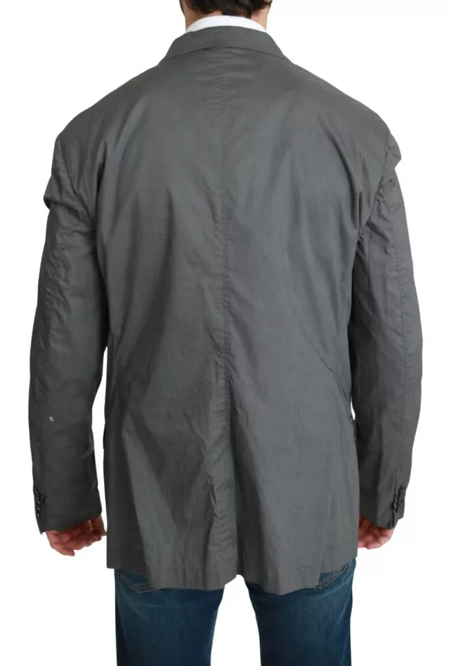 Dolce &amp; Gabbana – Einreihiger formeller Blazer aus grauer Baumwolle