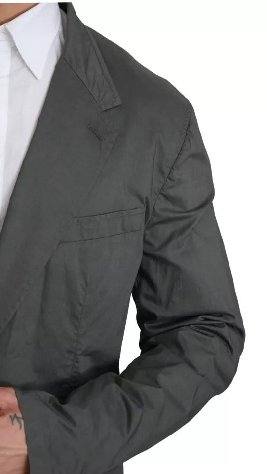Dolce &amp; Gabbana – Einreihiger formeller Blazer aus grauer Baumwolle