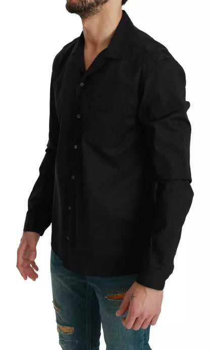 Dolce &amp; Gabbana – Blaues Pyjama-Lounge-Shirt aus gestreifter Baumwolle