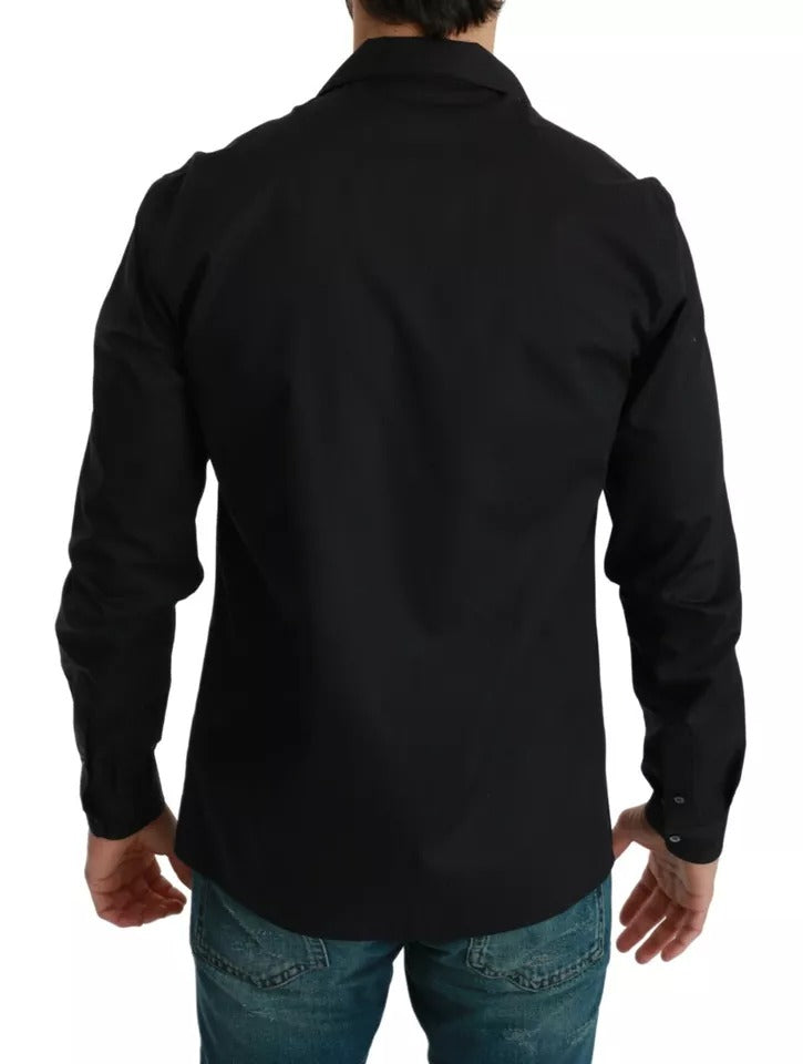 Dolce &amp; Gabbana – Blaues Pyjama-Lounge-Shirt aus gestreifter Baumwolle