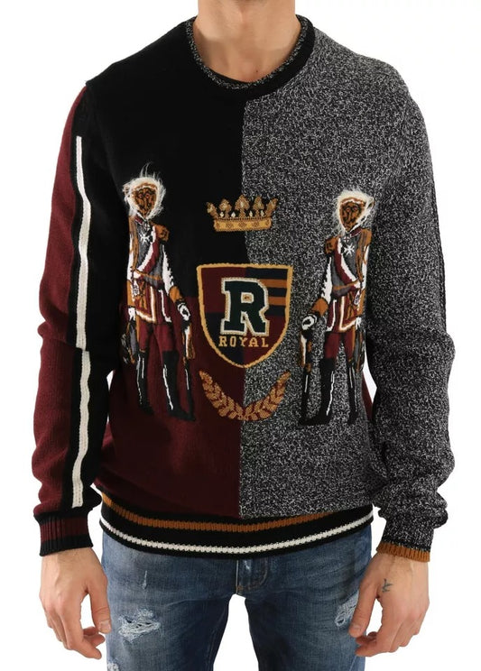 Dolce &amp; Gabbana Mehrfarbiger KING Knight Monkey Strickpullover aus Kaschmirwolle