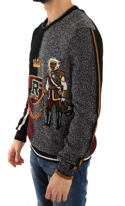 Dolce &amp; Gabbana Mehrfarbiger KING Knight Monkey Strickpullover aus Kaschmirwolle