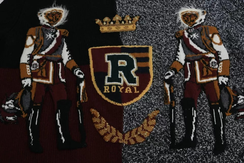 Dolce &amp; Gabbana Mehrfarbiger KING Knight Monkey Strickpullover aus Kaschmirwolle