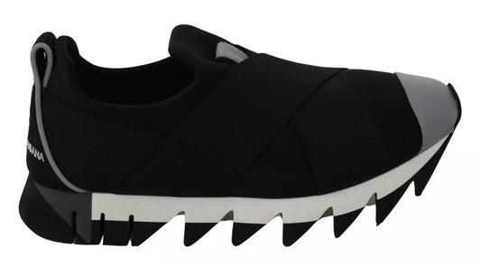 Dolce &amp; Gabbana – Schwarze Hai-Sneaker aus Neopren mit Stretch