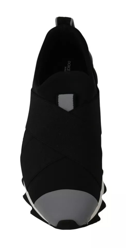 Dolce &amp; Gabbana – Schwarze Hai-Sneaker aus Neopren mit Stretch
