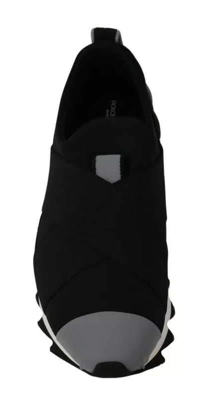 Dolce &amp; Gabbana – Schwarze Hai-Sneaker aus Neopren mit Stretch