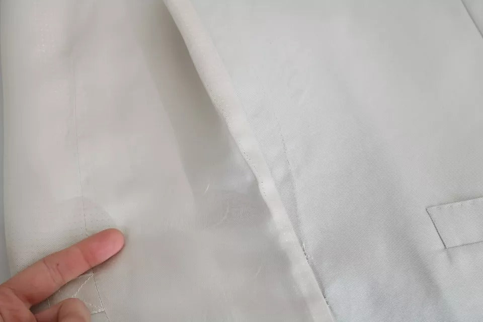 Dolce &amp; Gabbana – Weste aus cremefarbener Baumwollseide