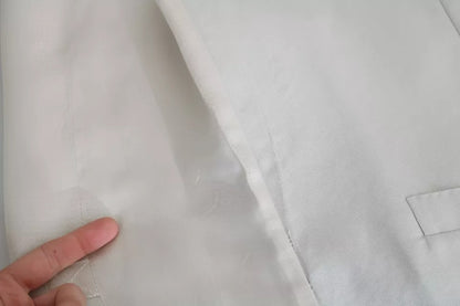 Dolce &amp; Gabbana – Weste aus cremefarbener Baumwollseide