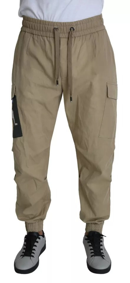 Dolce &amp; Gabbana Beige Cargohose mit Pin-Up-Print