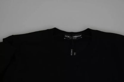 Dolce &amp; Gabbana – Schwarzes Kaschmir-Sweatshirt mit Rundhalsausschnitt