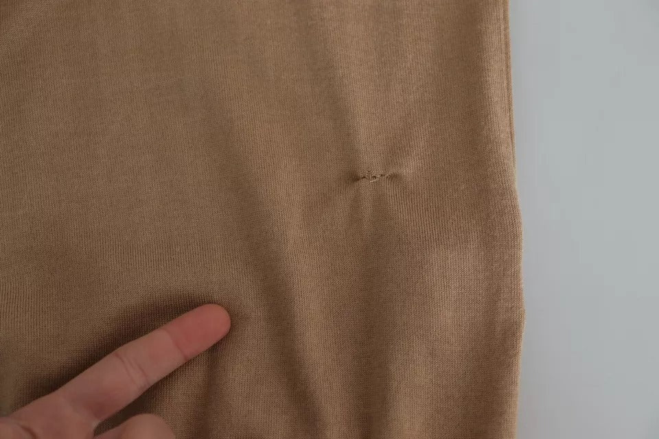 Dolce &amp; Gabbana Beige Rollkragenpullover aus Kaschmir-Seide