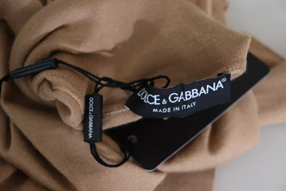 Dolce &amp; Gabbana Beige Rollkragenpullover aus Kaschmir-Seide