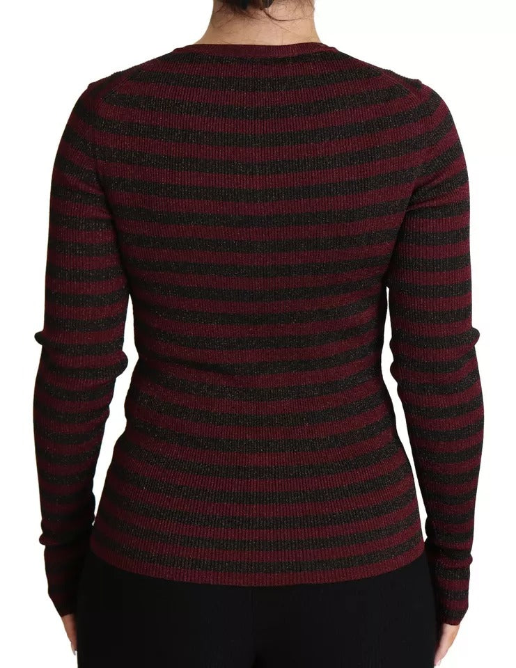 Dolce &amp; Gabbana Schwarz-Rot gestreifter Damen-Cardigan