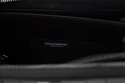 Dolce &amp; Gabbana – Continental-Clutch aus exotischem Leder mit Rundum-Reißverschluss in Braun