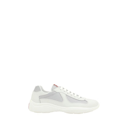 Prada Sneaker aus weißem Kalbsleder, Modell Bos Taurus, niedriger Schaft.